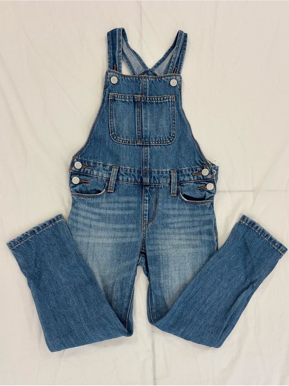 Old Navy Blue Denim Overalls Girls S(6/7) - Classic Style 100% Cotton